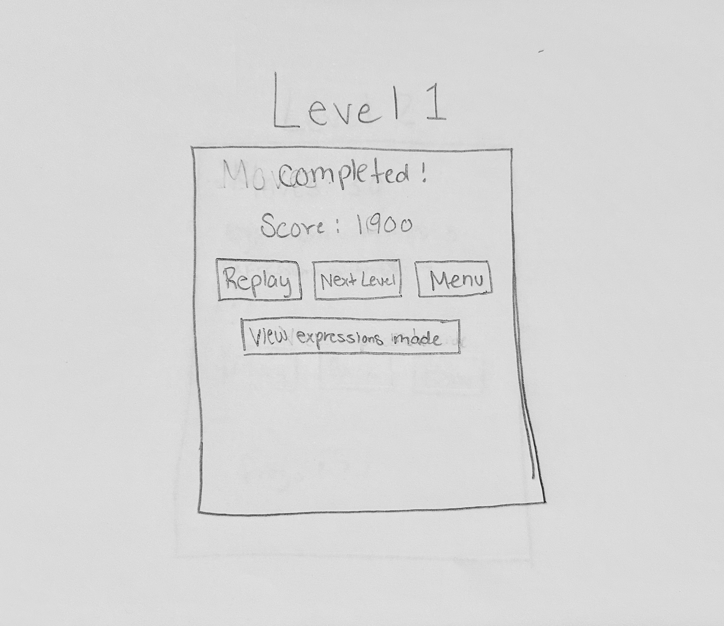 Level Complete Screen